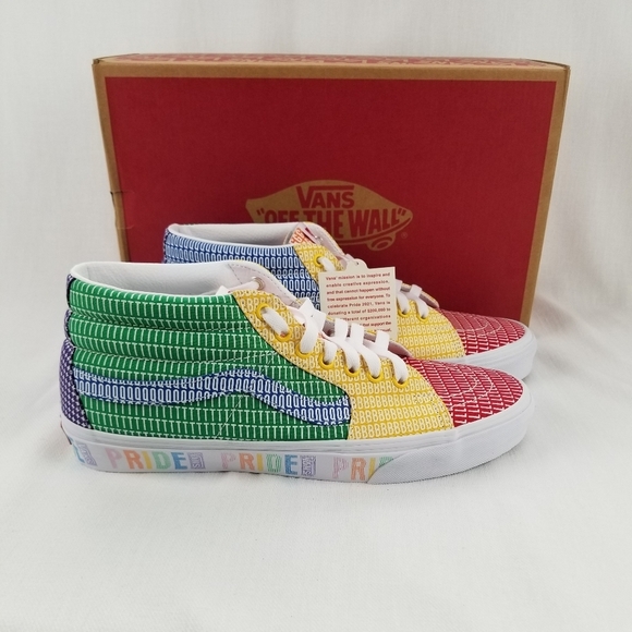Vans Pride Sk8-Mid Multi-Colored Sneakers - Picture 2 of 9